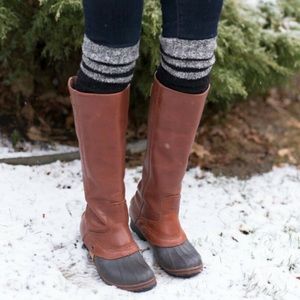 SOREL SLIMPACK TALL EQUESTRIAN Riding Rain Boots in Cinnamon size 9.5 RARE